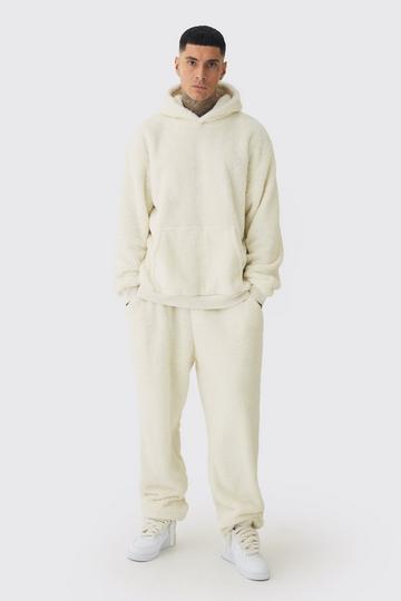 Tall Borg Oversized Hooded Tracksuit ecru