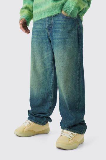 Blue Relaxed Fit Washed Tinted Jeans