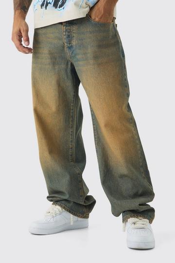 Blue Relaxed Fit Washed Tinted Jeans