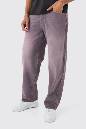 Relaxed Fit Washed Tinted Jeans purple