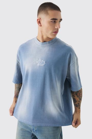 Oversized Boxy M Washed and Applique T-shirt ink