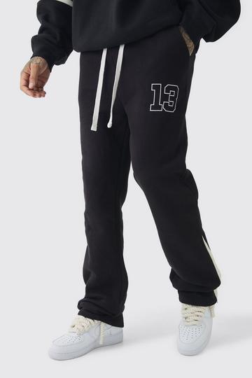 Tall Slim Flared Varsity Gusset Jogger black