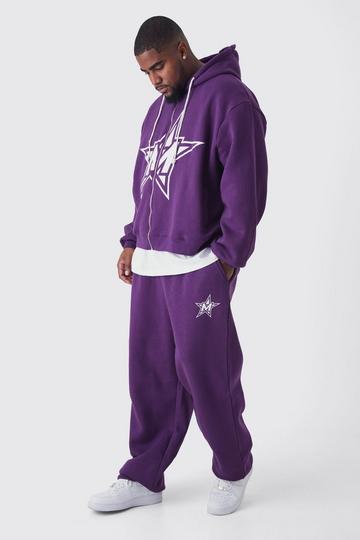 Purple Plus Oversized Boxy Official Hoodie & Relaxed Jogger Tracksuit