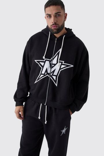 Plus Oversized Boxy Official Graphic Hoodie black