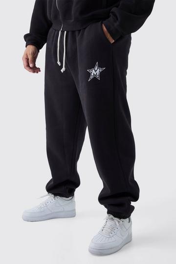 Plus Relaxed M Print Rope Drawcord Jogger black