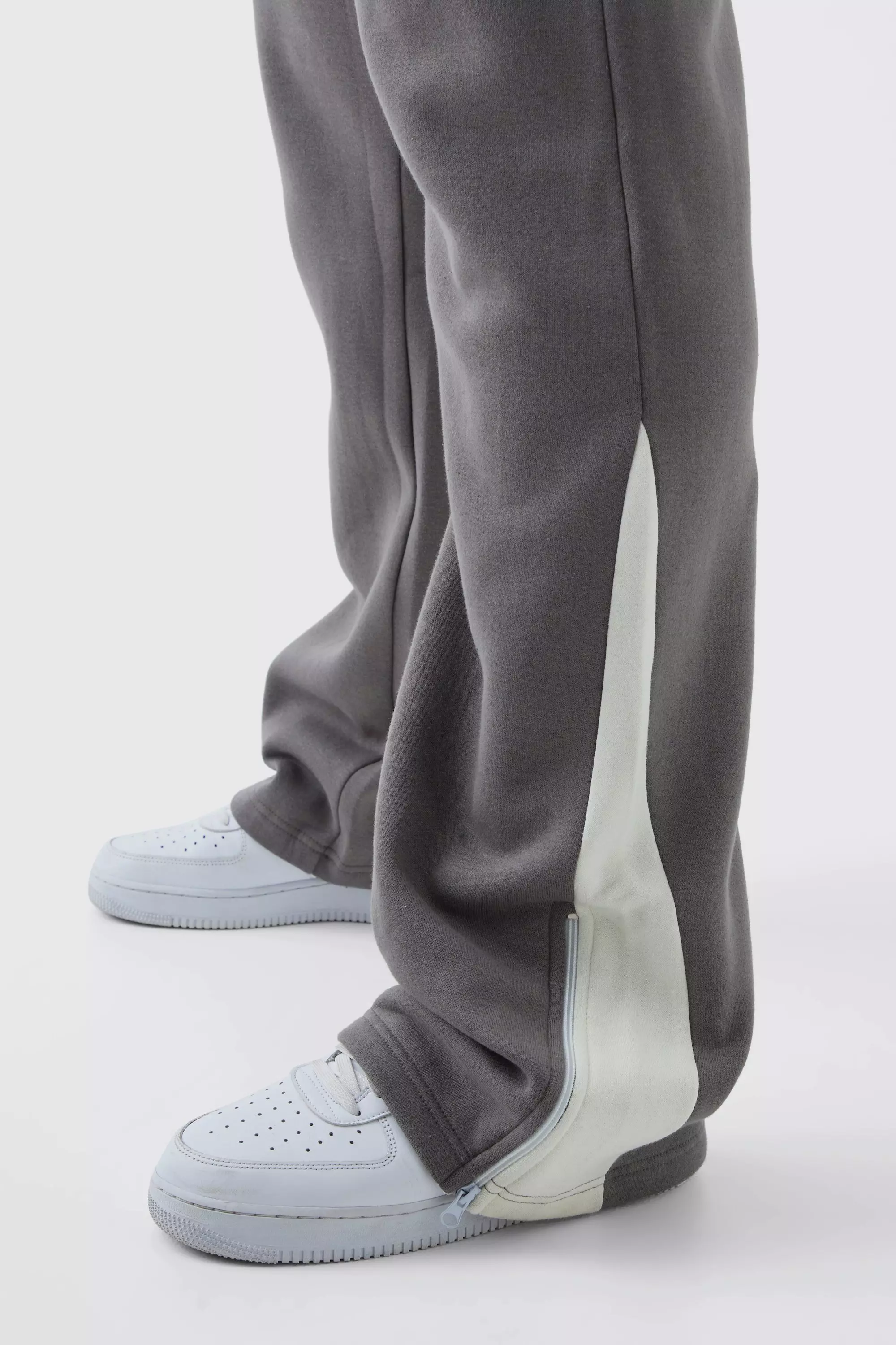 Grey Plus Slim Flared Varsity Gusset Jogger alternative image