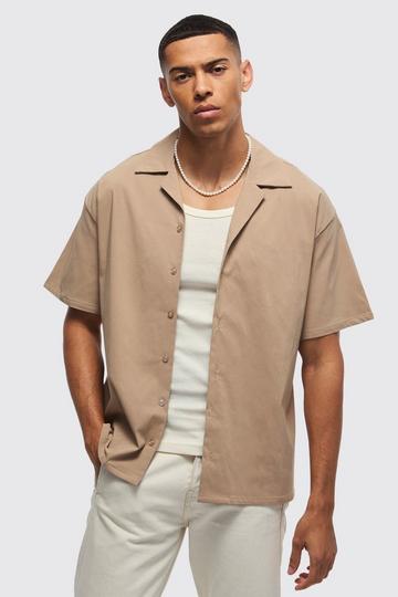 Oversized Revere Bengaline Shirt stone