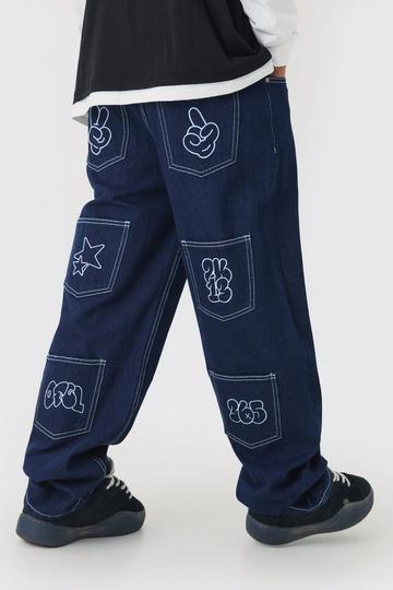 Relaxed Rigid Graphic Denim Jeans indigo