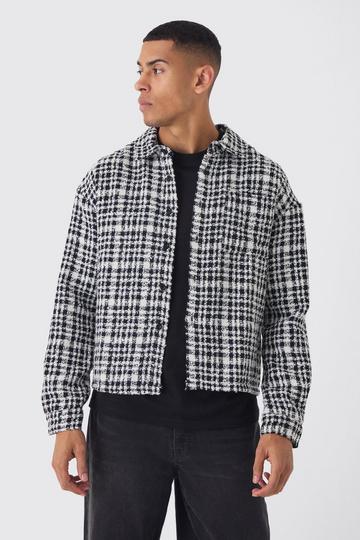 Regular Boucle Check Overshirt black