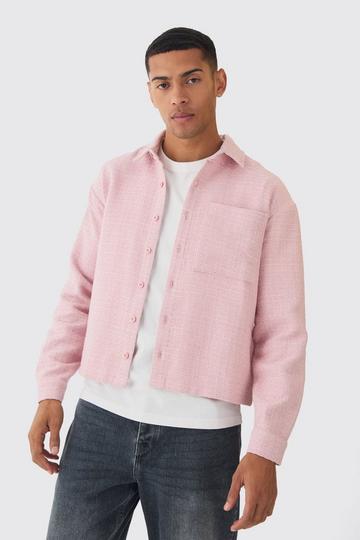 Regular Boucle Overshirt dusty pink