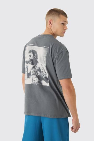 Oversized Post Malone License Graphic T-Shirt charcoal