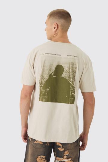 Oversized Gelicenseerd Post Malone T-Shirt stone