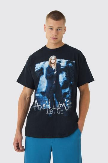 Black Oversized Avril Lavigne License Graphic T-Shirt