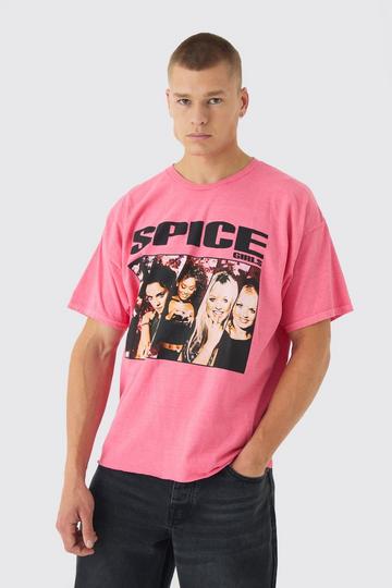 Cropped Spice Girls Wash License Print T-Shirt pink