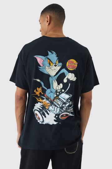 Oversized Large Scale Looney Tunes License Print T-Shirt black