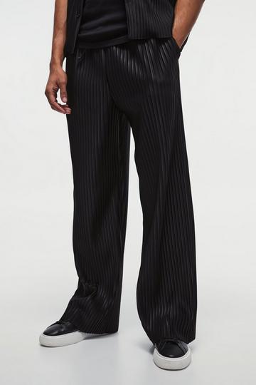 Wide Leg Pleated Trouser black