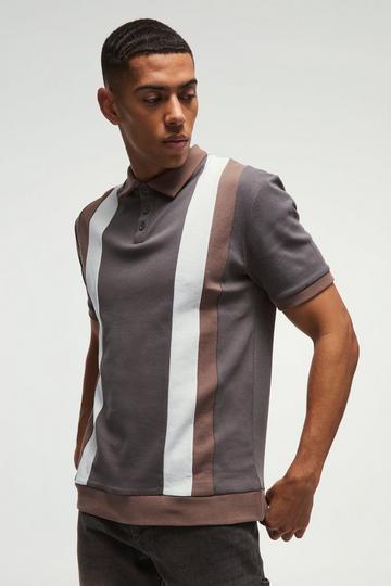 Slim Interlock Colour Block Polo taupe