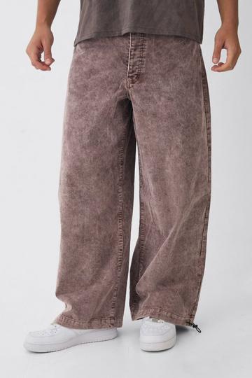 Parachute Acid Wash Cord Trouser chocolate