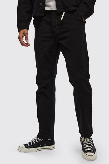 Black Tapered Cord Trouser