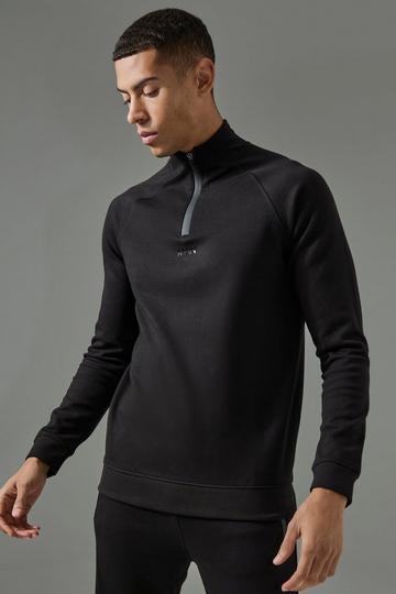 Man Active Pro Fleece Reg Fit 1/4 Zip black