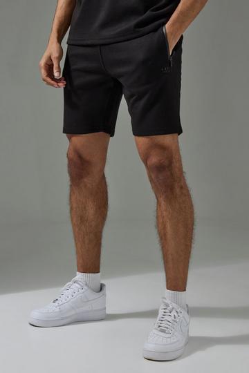 Man Active Fleece Slim Fit Pro Shorts (5inch) black