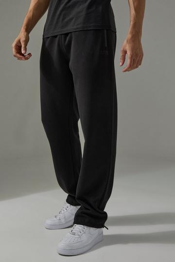 Man Active Pro Fleece Baggy Aanpasbare Joggingbroek black