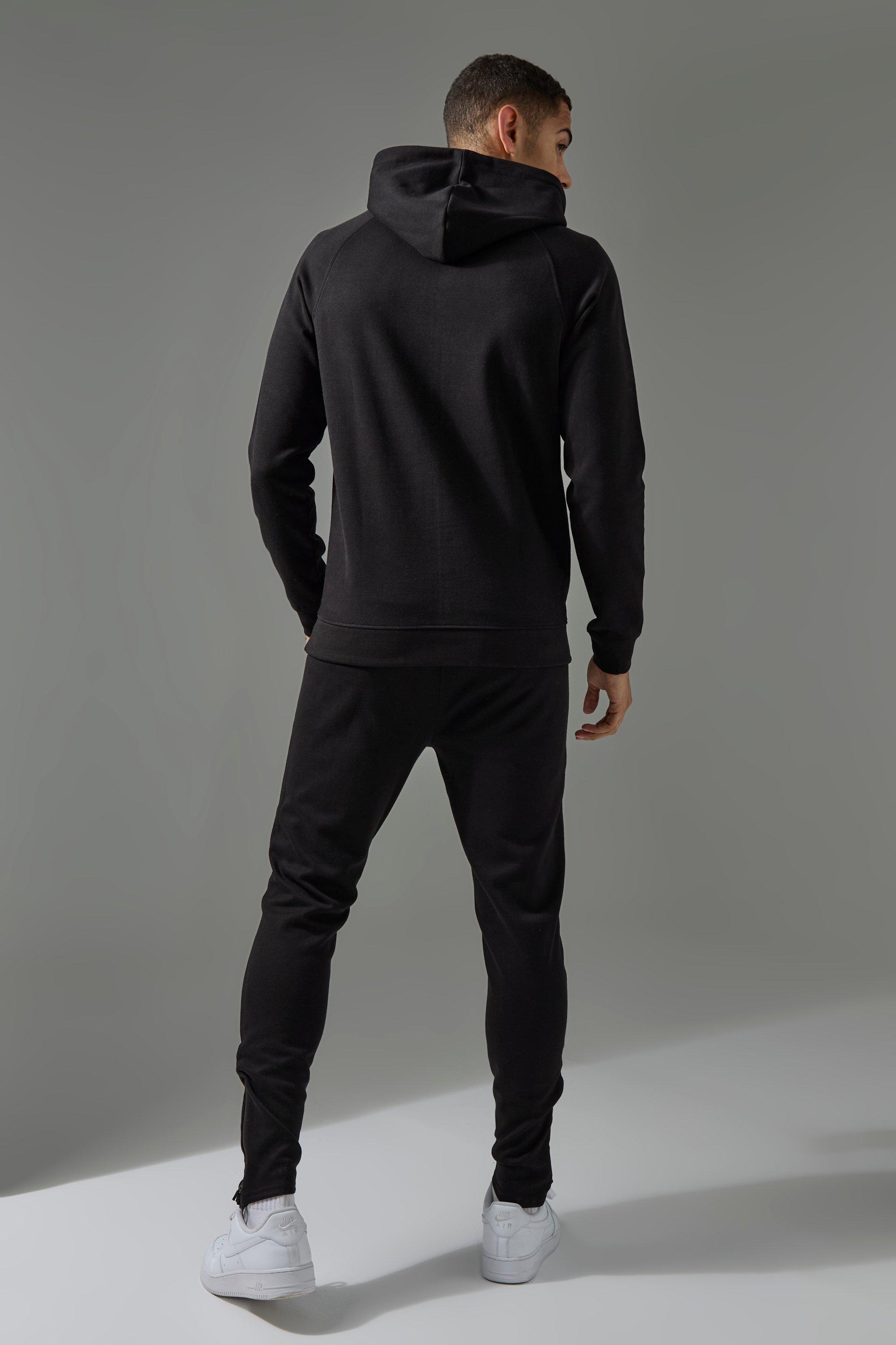 Man Active Pro Fleece Hoodie Skinny Fit Jogger Tracksuit