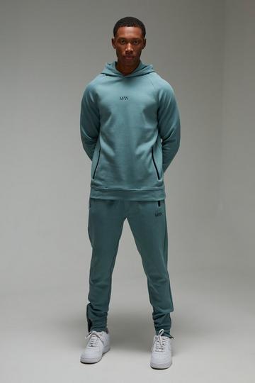 Green Man Active Pro Fleece Hoodie & Skinny Fit Jogger Tracksuit