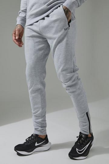 Tall Fleece Skinny Fit Man Active Pro Joggingbroek grey