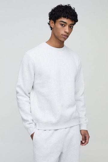 Basic Trui Met Crewneck grey marl