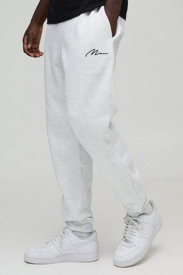 Jogging droit à logo signature - MAN grey marl