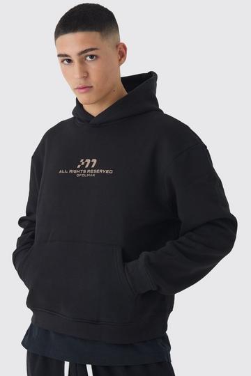 Black Oversized Boxy M Student Hoodie