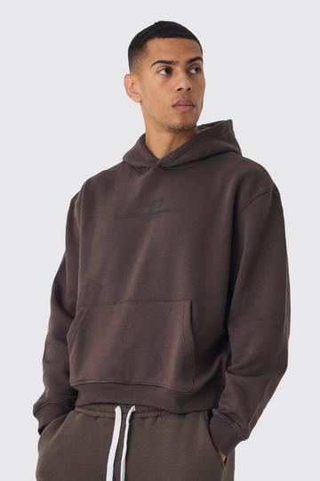 Oversized Boxy M Student Hoodie chocolate