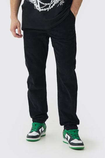 Black Tall Tapered Cord Trouser in Black