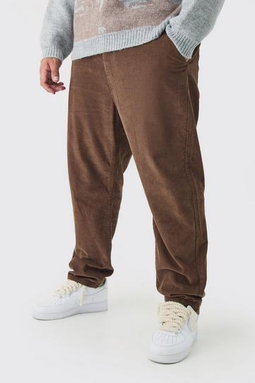 Plus Tapered Cord Trouser in Chocolate chocolate