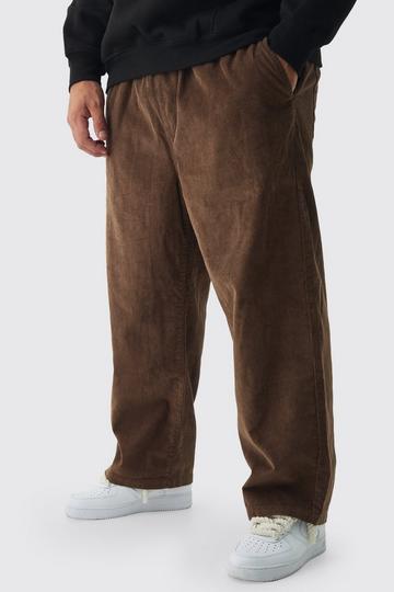 Plus Skate Fit Woven Tab Cord Trouser chocolate