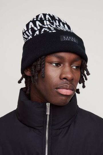 All Over Contrast Man Dash Beanie