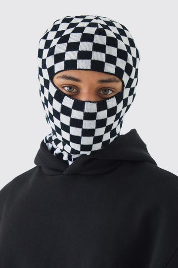 Black Checkered Face Covering