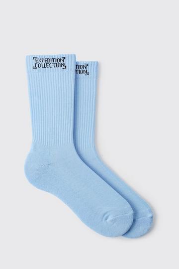 Blue Expedition Collection Socks In Blue