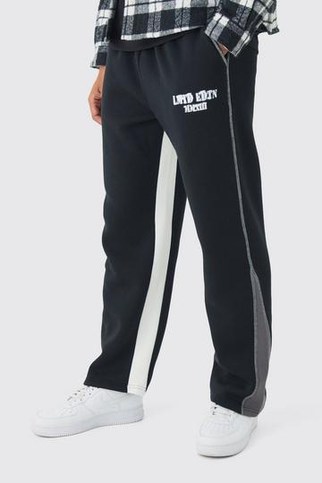 Straight Leg Contrast Stitch Gusset Jogger black