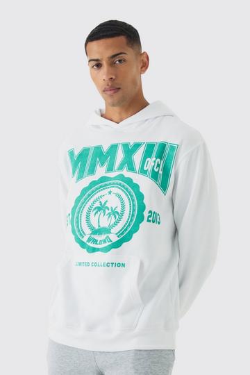 Varsity Print Hoodie white