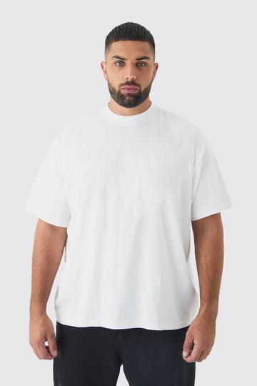 Plus Oversized T-Shirt Met Brede Nek white