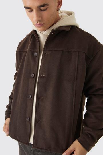 Heavyweight Brushed Overshirt chocolate