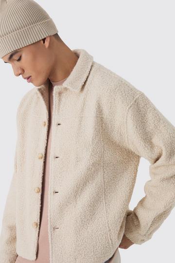 Heavyweight Oversized Boucle Overshirt ecru