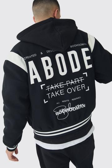 Abode Boxy Fit Varsity Jacket black