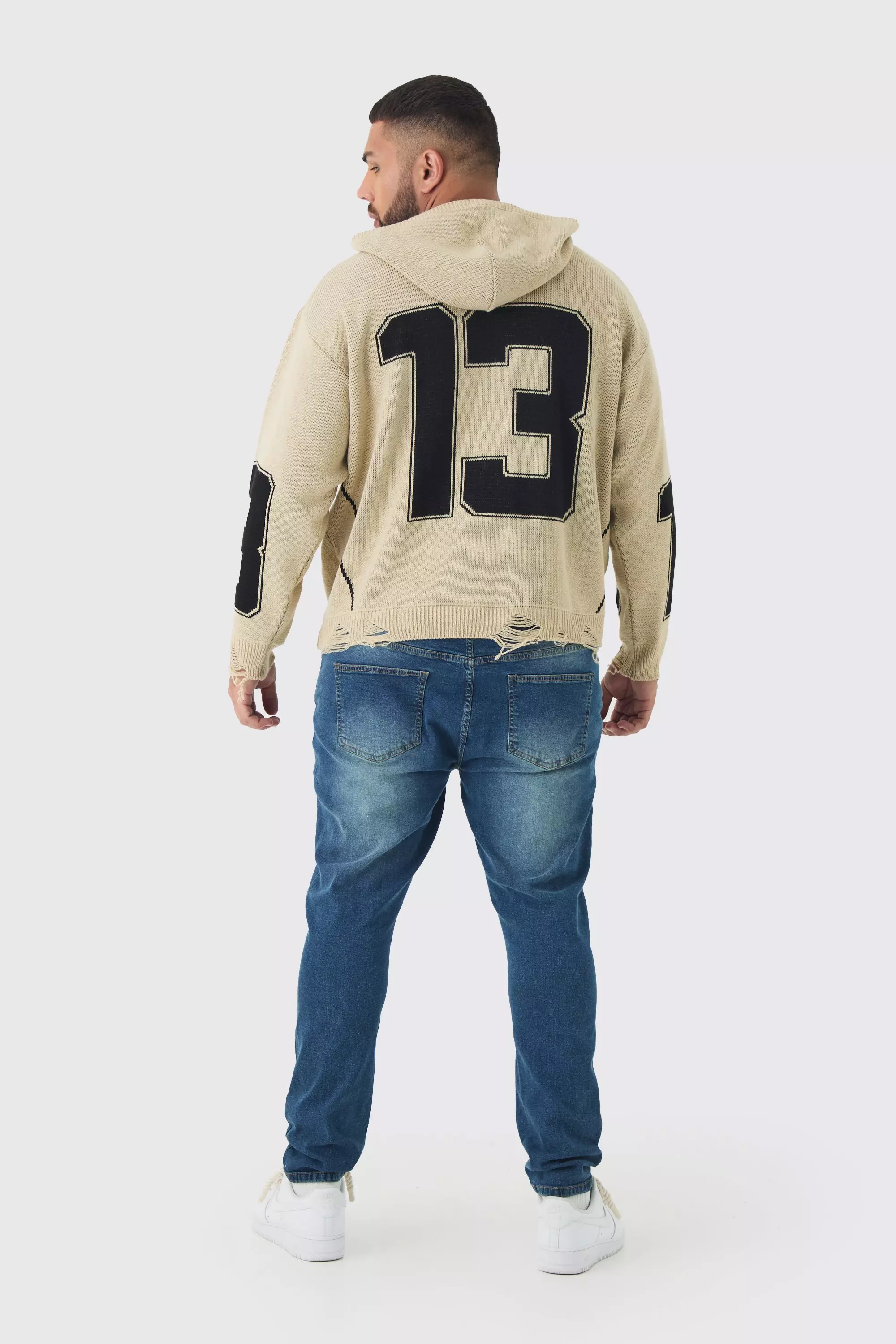 Vintage blue Plus Skinny Jeans With All Over Rips alternative image