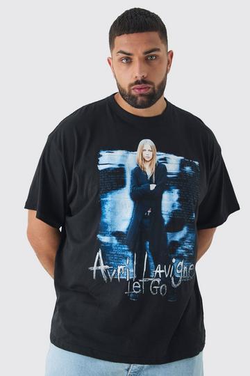 Plus Oversized Avril Lavigne License Print T-Shirt black