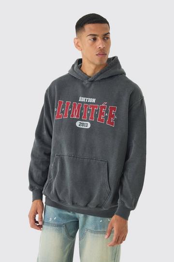 Charcoal Grey Oversized Washed Limited Edition Hoodie