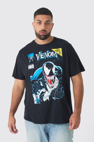 Black Plus Venom Licence Print Oversized T-shirt in Black