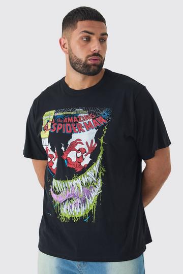 Plus Spiderman Licence Print Oversized T-shirt in Black black